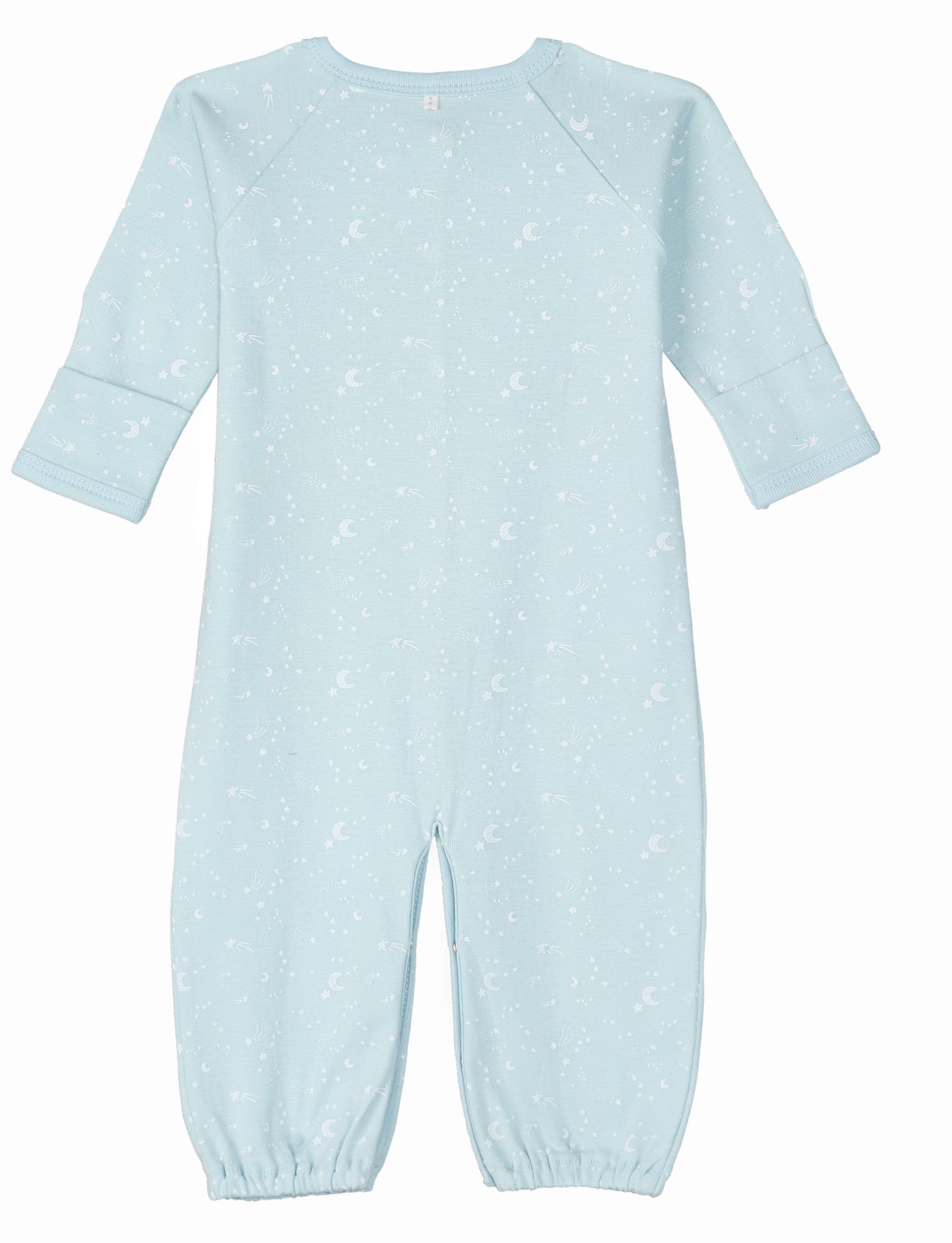 Moon and Stars Convertible Romper Knotted Hat Set
