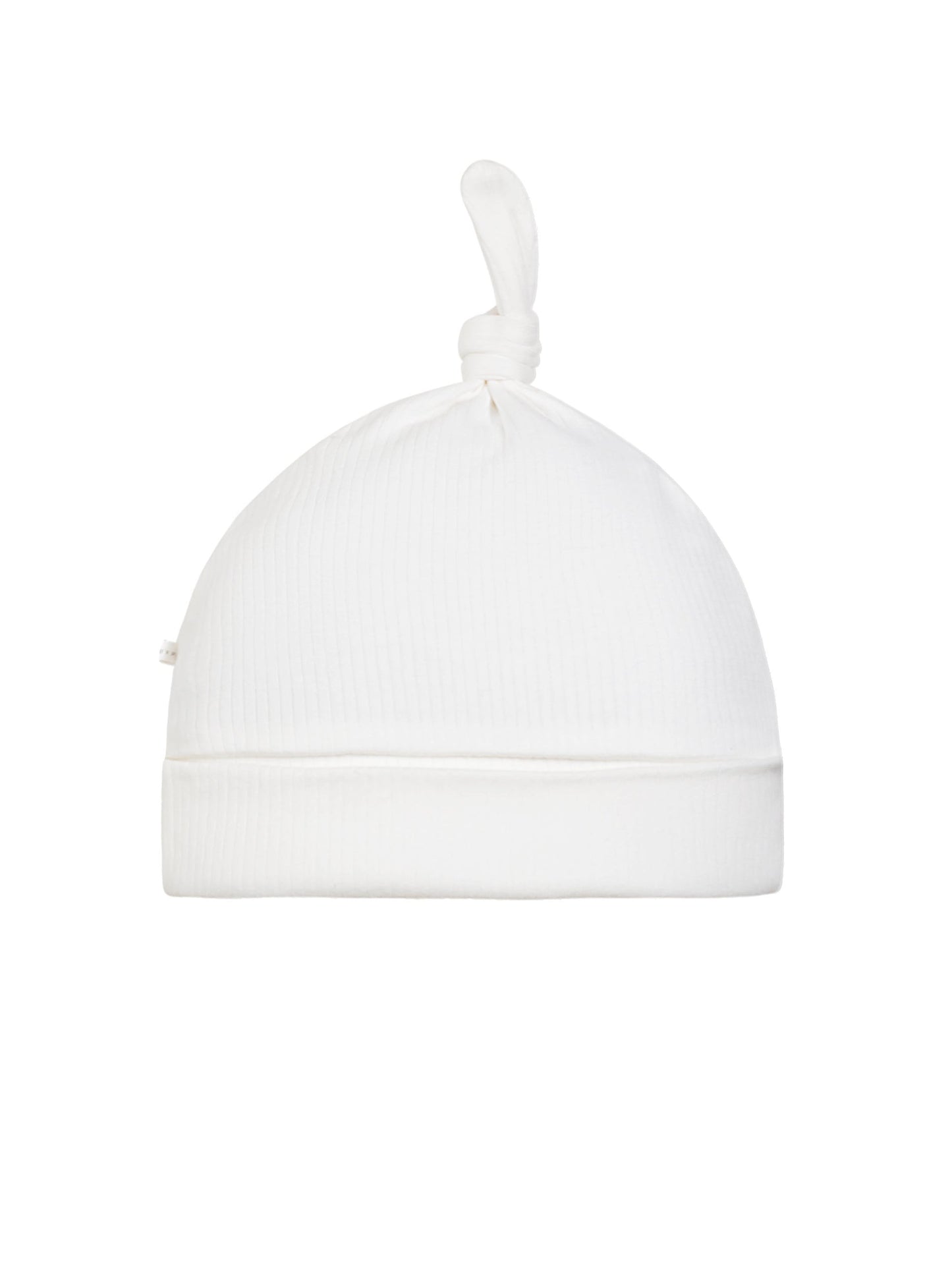 Drop Needle - Knot Top Beanie - Organic White