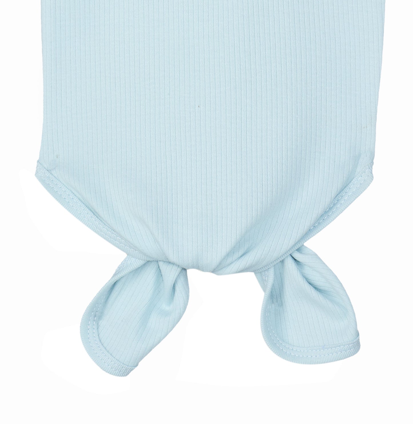 Drop Needle Knotted Gown and Beanie Set - Baby Blue