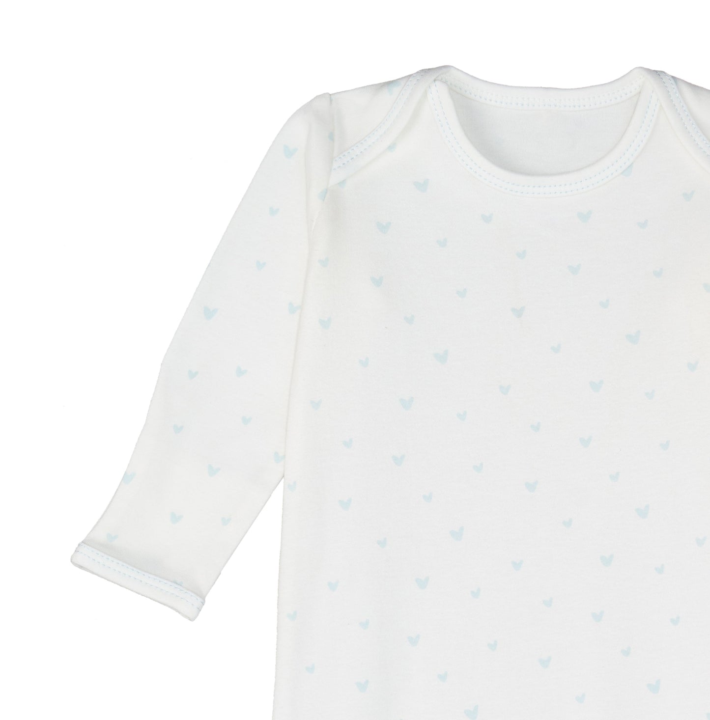 Blue Hearts Print Knotted Gown and Beanie Set
