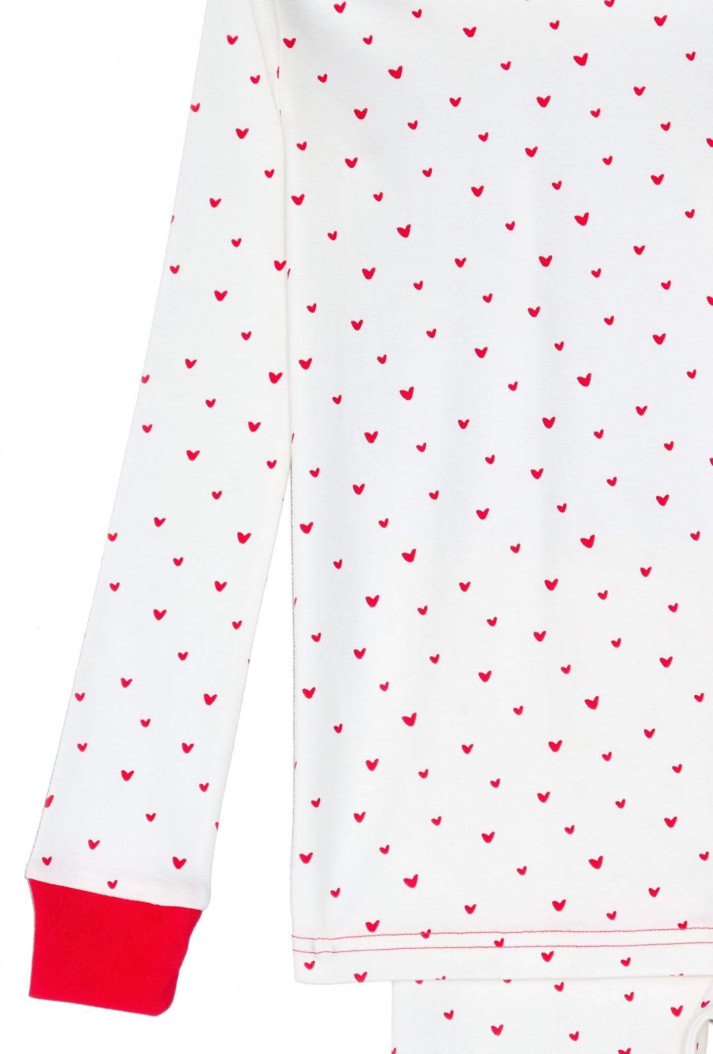 Organic Cotton Toddler Pajama – Red Hearts