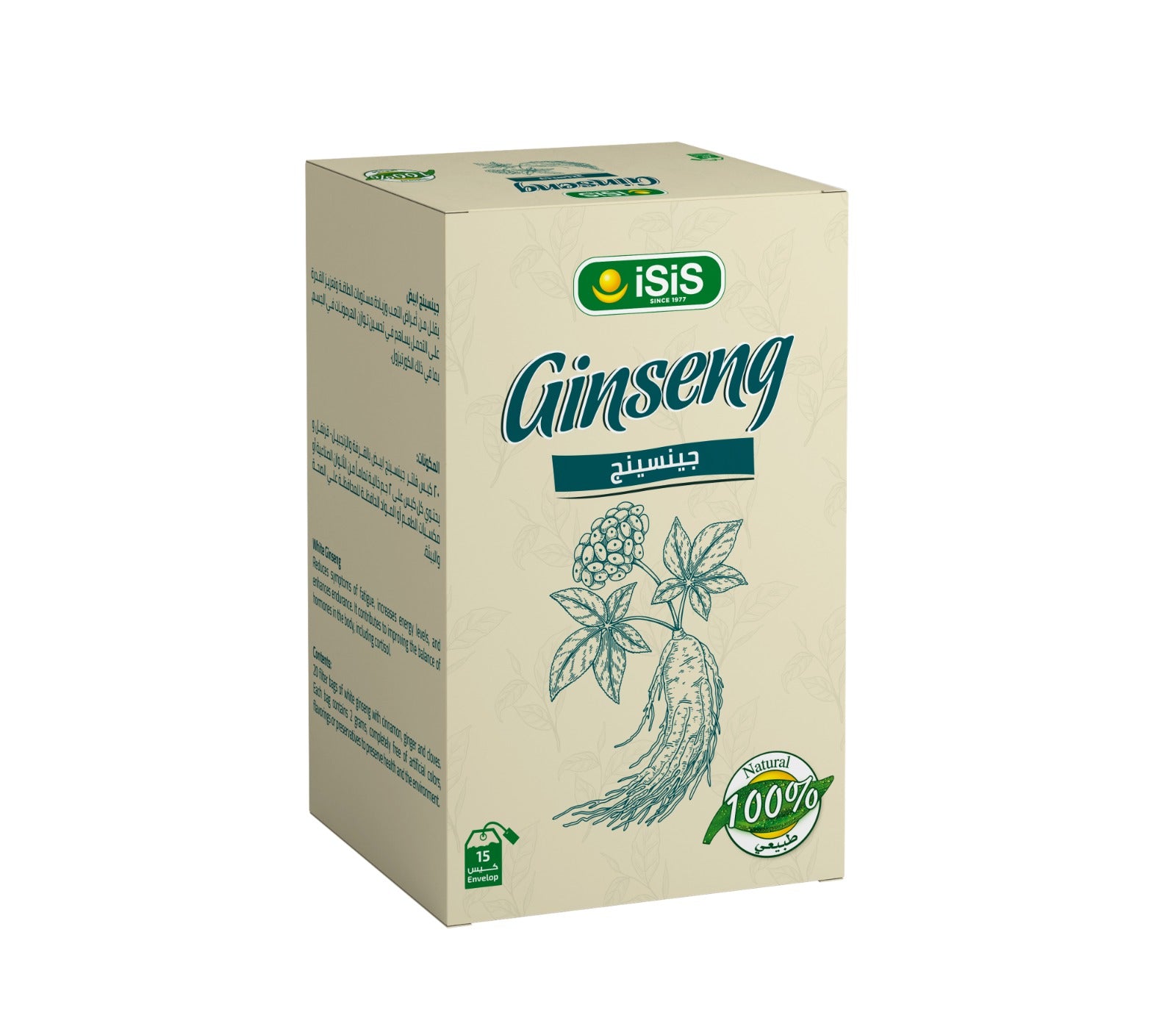 Isis Natural Ginseng Tea - 15 Envelopes