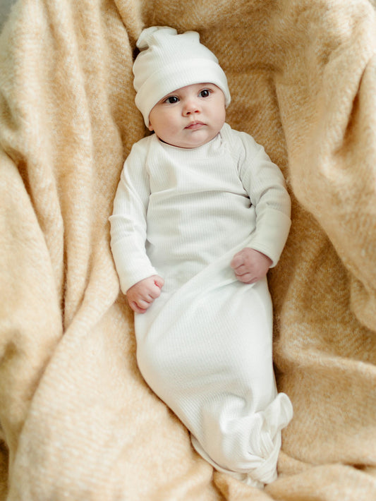 Drop Needle - Knotted Gown - Organic White