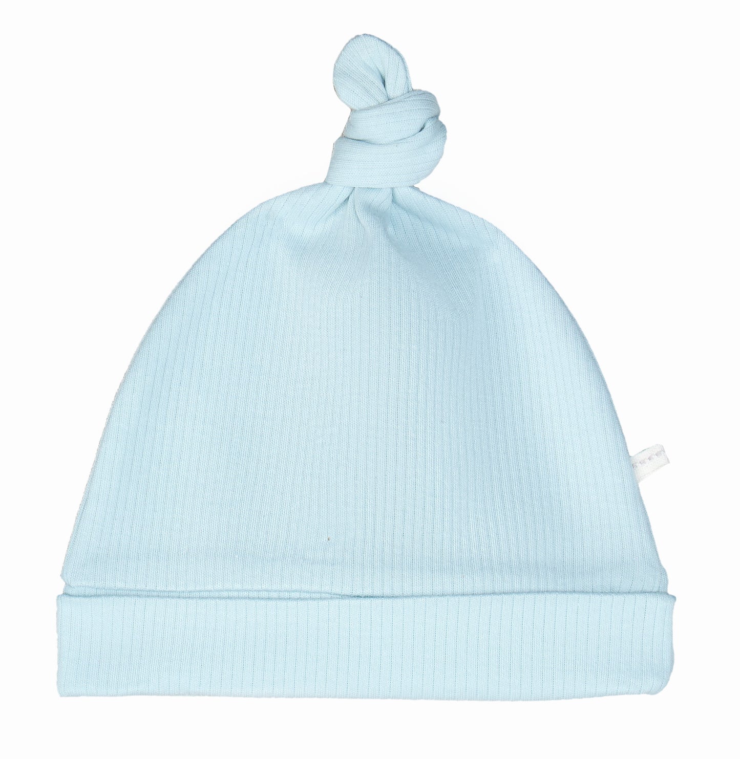 Drop Needle Knotted Gown and Beanie Set - Baby Blue