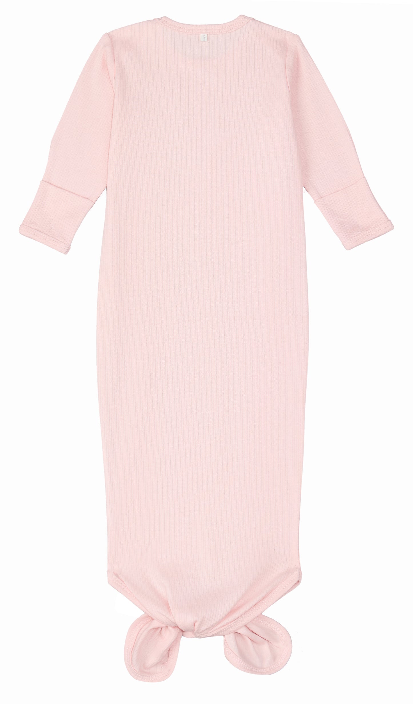 Drop Needle Knotted Gown and Beanie Set - Pink