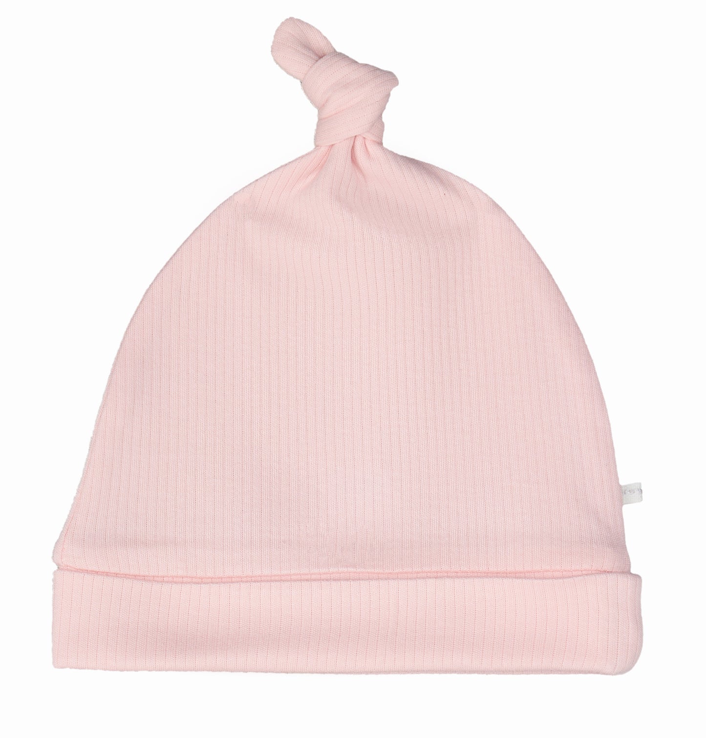 Drop Needle Knotted Gown and Beanie Set - Pink