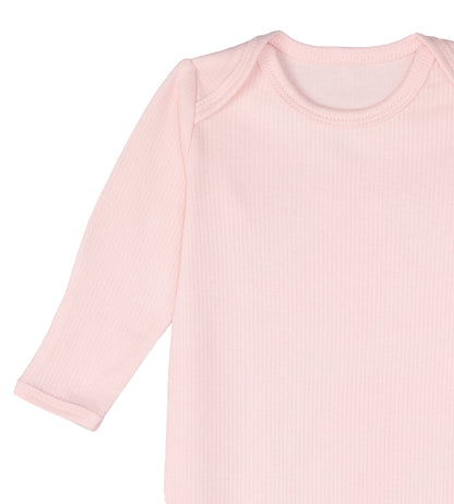 Drop Needle Knotted Gown and Beanie Set - Pink