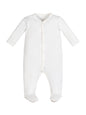Drop Needle - Snap Front Footie - Organic White