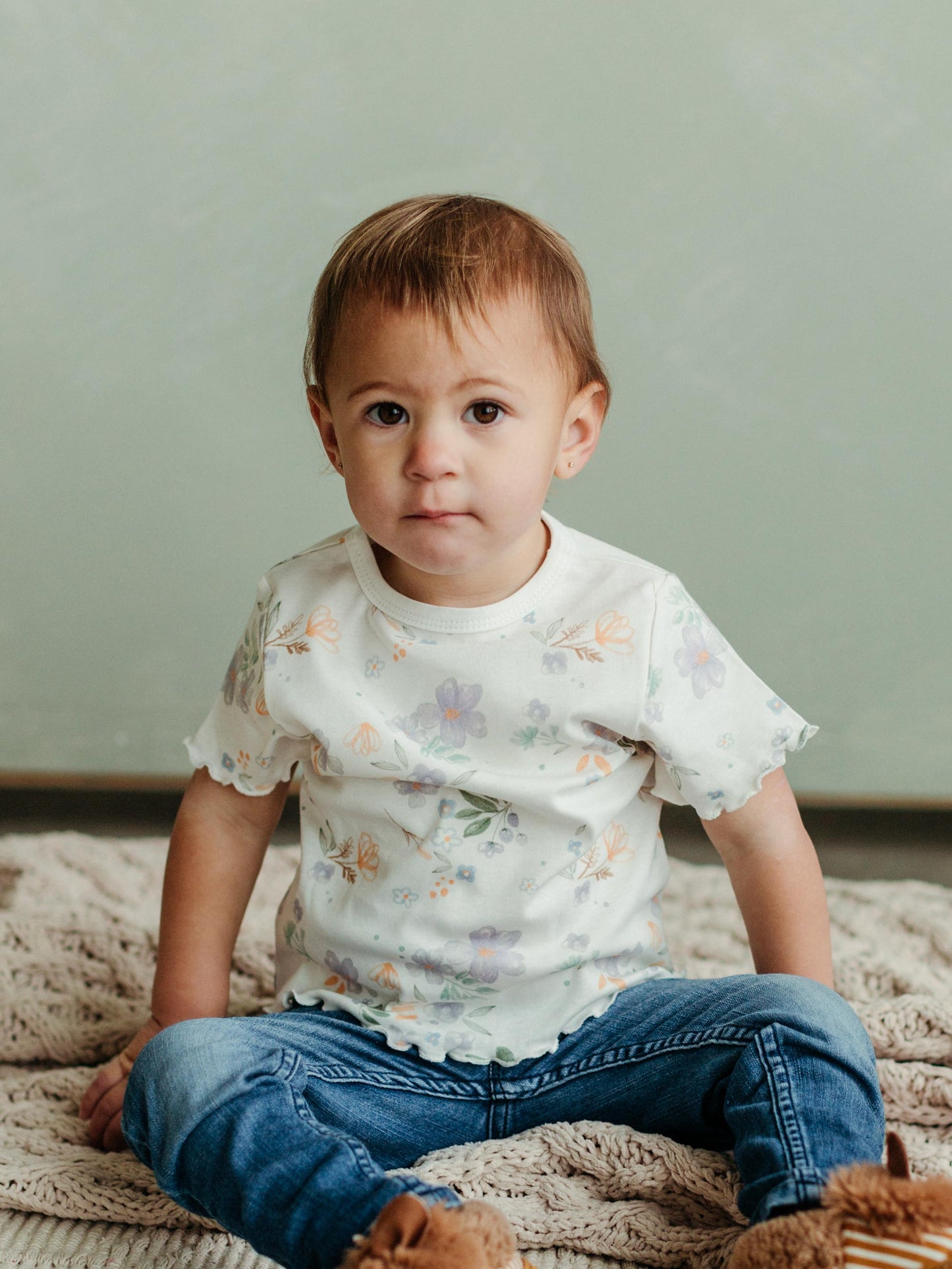 T-shirt - Girls - Flutter Sleeves - Modern Daisy