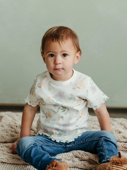 T-shirt - Girls - Flutter Sleeves - Modern Daisy