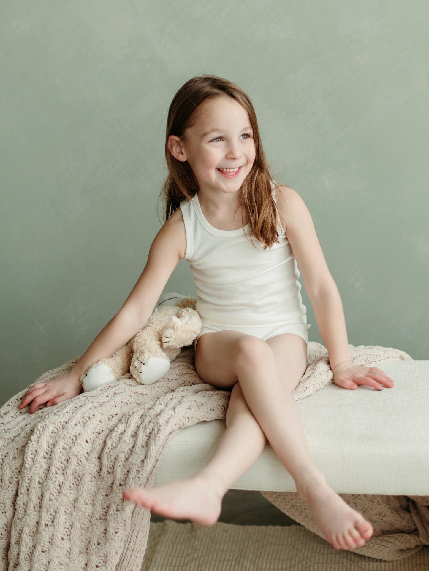 Girl's Undershirt/Tank Top- Organic White