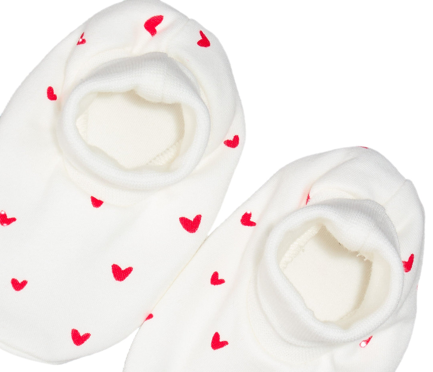Mitten + Bootie + Beanie Gift Set - Red Hearts