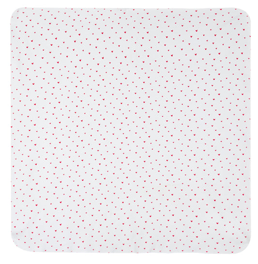 Red Hearts Print Receiving Blanket