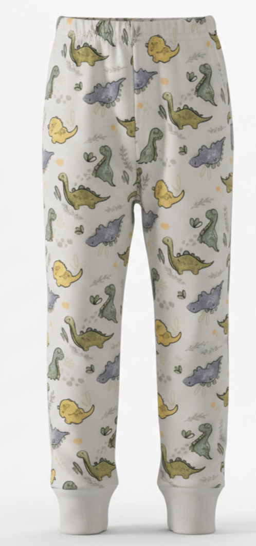 Organic Cotton Toddler Long Johns – Dino Print