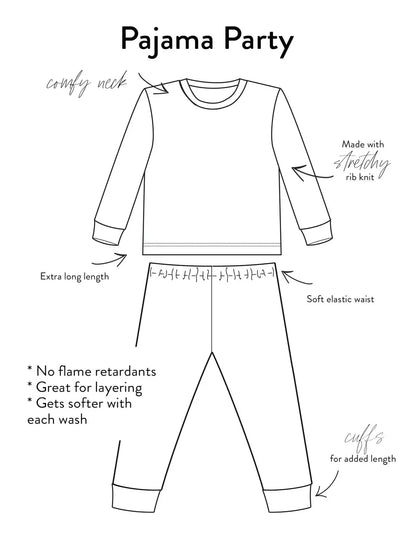 Organic Cotton Toddler Long Johns – Dino Print