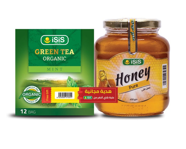 iSiS Pure Honey 450ml + iSiS Green Tea with Mint 12 Bags Free Gift